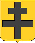 D'or à la croix partiarcale de
sable<br />ou<br />d'or à la croix de Lorraine de sable