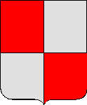 Ecartelé de gueules et
d'argent