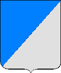 Taillé d'azur et d'argent