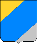 Tiercé en barre d'or,
d'azur et d'argent